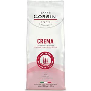 CAFFÈ CORSINI 1950 Caffè Corsini - Caffè in Grani da 1 kg Crema, Miscela Arabica e Robusta, Tostatura Media, Gusto Equilibrato e Deciso, Origine Americhe, Asia e Africa