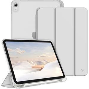 FINTIE Cover per iPad (A16) 11ª Gen 11" (2025) / iPad 10ª Gen 10.9" (2022) | con Portapenne - Sottile Leggero Opaca Trasparente Posteriore Custodia con Auto Sveglia/Sonno, Argento