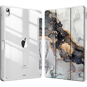 FINTIE Cover per iPad Air 11" M4/M3/M2 (2026-2024)/iPad Air 5a&4a Gen 10,9" | con Portapenne - Sottile Leggero Trasparente Custodia Posteriore con Bordo in TPU, Cloudy Marble
