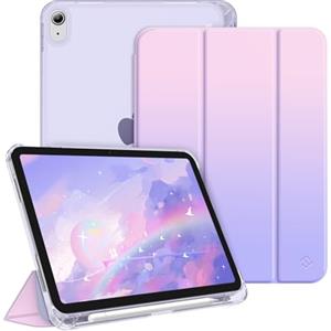 FINTIE Cover per iPad (A16) 11ª Gen 11" (2025) / iPad 10ª Gen 10.9" (2022) | con Portapenne - Sottile Leggero Opaca Trasparente Posteriore Custodia con Auto Sveglia/Sonno, Fantasy Ombre