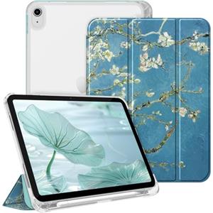 FINTIE Cover per iPad (A16) 11ª Gen 11" (2025) / iPad 10ª Gen 10.9" (2022) | con Portapenne - Sottile Leggero Opaca Trasparente Posteriore Custodia con Auto Sveglia/Sonno, Blossom