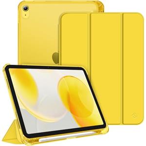 FINTIE Cover per iPad (A16) 11ª Gen 11" (2025) / iPad 10ª Gen 10.9" (2022) | con Portapenne - Sottile Leggero Opaca Trasparente Posteriore Custodia con Auto Sveglia/Sonno, Giallo scuro