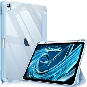 FINTIE Cover per iPad Air 11" M4/M3/M2 (2026-2024)/iPad Air 5a&4a Gen 10,9" | con Portapenne - Sottile Leggero Trasparente Custodia Posteriore con Bordo in TPU, Cielo Blu