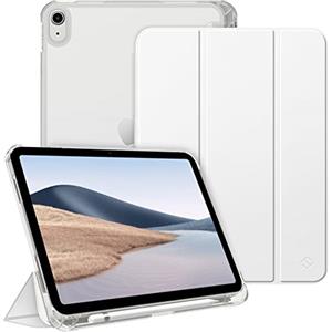 FINTIE Cover per iPad (A16) 11ª Gen 11" (2025) / iPad 10ª Gen 10.9" (2022) | con Portapenne - Sottile Leggero Opaca Trasparente Posteriore Custodia con Auto Sveglia/Sonno, Bianco