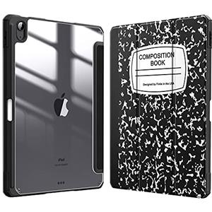 FINTIE Cover per iPad Air 11" M4/M3/M2 (2026-2024)/iPad Air 5a&4a Gen 10,9" | con Portapenne - Sottile Leggero Trasparente Custodia Posteriore con Bordo in TPU, Composition Book