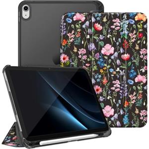 FINTIE Cover per iPad (A16) 11ª Gen 11" (2025) / iPad 10ª Gen 10.9" (2022) | con Portapenne - Sottile Leggero Opaca Trasparente Posteriore Custodia con Auto Sveglia/Sonno, Floreale
