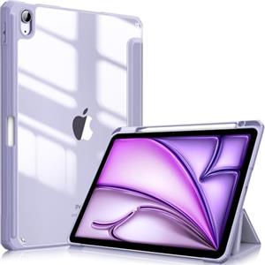 FINTIE Cover per iPad Air 11" M4/M3/M2 (2026-2024)/iPad Air 5a&4a Gen 10,9" | con Portapenne - Sottile Leggero Trasparente Custodia Posteriore con Bordo in TPU, Lilla Viola
