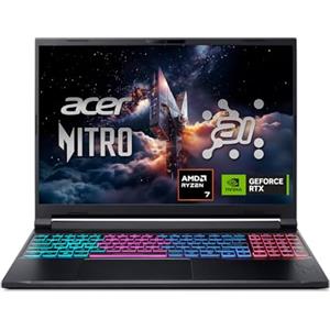 Acer Nitro V 16S AI Gaming Laptop | Processore AMD Ryzen 7 260 | NVIDIA GeForce RTX 5060 Laptop GPU (572 AI Tops) | 16 WUXGA IPS 180Hz Display | 32GB DDR5 | 1TB Gen 4 SSD | Wi-Fi 6 | ANV16S-41-R2AJ