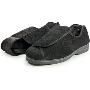 JOMIX Pantofole Uomo Invernali con Strappo Scarpe Ortopediche da Casa Comode Ciabatte Chiuse Regolabili per Piedi Gonfi Largo Pelose Calde per Anziane Diabetiche e Uso Quotidiano
