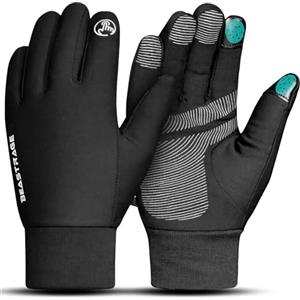 BEAST RAGE Guanti da ciclismo invernali per uomini e donne, antivento, impermeabili, termici, con dita touchscreen, impugnatura in silicone antiscivolo, guanti in caldo pile e fodera in pelliccia
