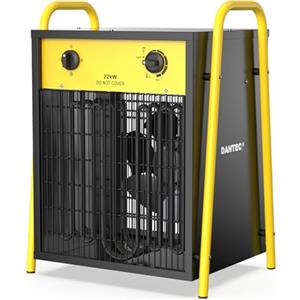 DAHTEC Termoventilatore Industriale 22 kW - Radiatore Elettrico - Basso Consumo - Termostato e Protezione da Surriscaldamento - per Casa, Serra o Il Cantiere