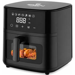 SMART-J Friggitrice ad Aria 5L Easy Nera M807DT | 5 Litri di Capacità, Colore Nero, Modello M807DT, Uso Domestico