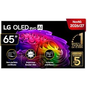LG OLED evo AI 65 Pollici, Serie G6 2026 Smart TV 4K - OLED65G64LW | Staffa a Muro Inclusa, Hyper Radiant Color, Reflection Free Premium, Dual AI Engine, Dolby Vision & Atmos, VRR, G-Sync