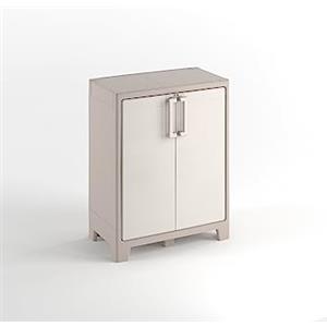 Keter Armadio Basso Gulliver, 2 Ripiani Regolabili, Sabbia/Beige, 80x44x100 H Cm