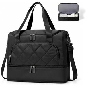 SEAFEW Borsone da Viaggio,Bagaglio a Mano 40x30x20 Ryanair Borsa da Viaggio | Borsa da Cabina Ryanair Borsa Palestra Sportiva Borsa Ospedale Parto con Scomparto per le Scarpe per Uomo e Donna,Nero