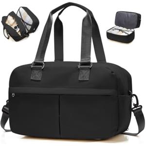 SEAFEW Borsone da Viaggio,Bagaglio a Mano 40x30x20 Ryanair Borsa da Viaggio | Borsa da Cabina Ryanair 40x30x20 Borsa Sportiva Borsone da Palestra da Weekend Borsa Ospedale Parto Espandibile,Nero
