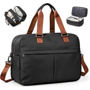 SEAFEW Borsone da Viaggio,Bagaglio a Mano 45x36x20 Easyjet Borsa da Viaggio | Borsa da Cabina Easyjet 45x36x20 Borsa Sportiva Borsone da Palestra da Weekend Borsa Ospedale Parto Espandibile,Marrone-nero