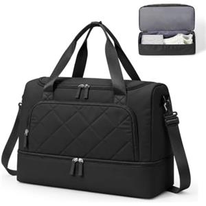 SEAFEW Borsone da Viaggio,Bagaglio a Mano 45x36x20 Easyjet Borsa da Viaggio | Borsa da Cabina Easyjet Borsa Palestra Sportiva Borsa Ospedale Parto con Scomparto per le Scarpe per Uomo e Donna,Nero