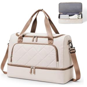 SEAFEW Borsone da Viaggio,Bagaglio a Mano 45x36x20 Easyjet Borsa da Viaggio | Borsa da Cabina Easyjet Borsa Palestra Sportiva Borsa Ospedale Parto con Scomparto Scarpe per Uomo e Donna,marrone beige