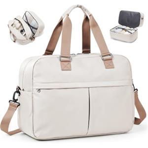 SEAFEW Borsone da Viaggio,Bagaglio a Mano 45x36x20 Easyjet Borsa da Viaggio | Borsa da Cabina Easyjet 45x36x20 Borsa Sportiva Borsone da Palestra da Weekend Borsa Ospedale Parto Espandibile,marrone beige