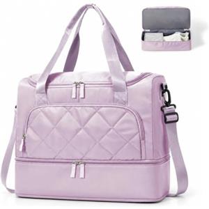 SEAFEW Borsone da Viaggio,Bagaglio a Mano 40x30x20 Ryanair Borsa da Viaggio | Borsa da Cabina Ryanair Borsa Palestra Sportiva Borsa Ospedale Parto con Scomparto per le Scarpe per Uomo e Donna,Viola