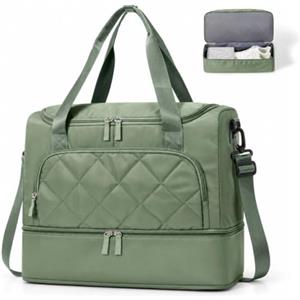 SEAFEW Borsone da Viaggio,Bagaglio a Mano 40x30x20 Ryanair Borsa da Viaggio | Borsa da Cabina Ryanair Borsa Palestra Sportiva Borsa Ospedale Parto con Scomparto per le Scarpe per Uomo e Donna,Verde