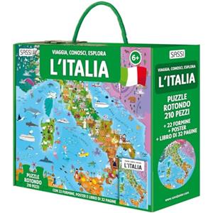 Sassi L'Italia. Viaggia, conosci, esplora. Ediz. a colori. Con 22 formine. Con puzzle rotondo. Con Poster