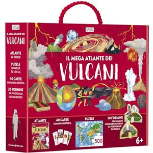Sassi Il mega atlante dei vulcani. Ediz. a colori. Con 40 carte domanda-risposta. Con 20 formine. Con puzzle