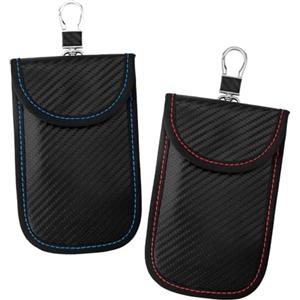 PEUTIER 2pz Borse Faraday, 15x9,5cm Custodia Faraday per Blocco Segnale Portachiavi Antifurto Gabbia di Faraday Blocco Segnale RFID per Auto Protezione Faraday Supporto per Chiavi della Macchina