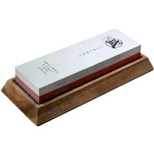 MITSUMOTO SAKARI Pietra Affilatrice Giapponese, 1000/3000 Grit | Affilacoltelli Professionale, Affilacoltelli con Base Antiscivolo in Bambù per Sedili