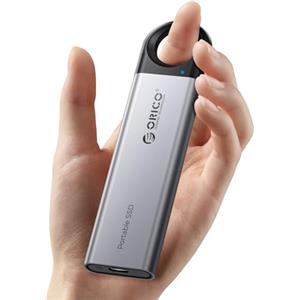 ORICO 256 GB SSD esterno fino a 1050MB/s, unità a stato solido portatile con design a fori pendenti, cavo USB C e A 2 in 1, archiviazione affidabile per smartphone, tablet e laptop Type-C - C10