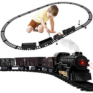 TOYANDONA Set trenino giocattolo per ragazzi ragazze 4-7 treno natalizio per bambini, set ferroviario elettrico per bambini