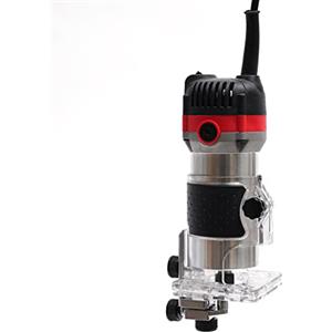 NadineDutol Fresa professionale per bordi da 800 W, fresatrice per legno, utensile elettrico con una sola mano, 6,35 mm, per smussatura, foratura, finitura superficiale, taglio curvo, teloni