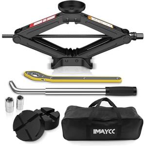 IMAYCC Cric Per Auto 2.5T/2500kg, Cric Auto Con Universale Tampone In Gomma, Portatile Per Auto Con Chiave Per Dadi Ruota,Kit Emergenza Auto Per Auto,Ideale Per La Manutenzione e La Riparazione