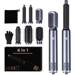 MogaWave Air Styler 6 in 1 Hair Styler Airbrush Hair Styler | 1000W Spazzola soffiante per capelli secchi, spazzola soffiante, auto arricciante ad aria, per asciugare, arricciare,lisciare