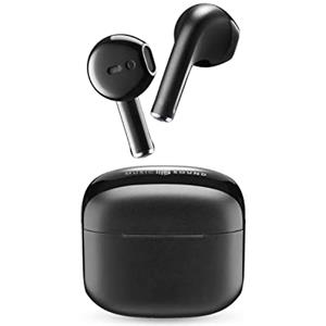 Music Sound SWAG Auricolari Wireless a Capsula, Bluetooth, 12 Ore di Riproduzione, Auto Pairing, Controlli Touch, Case Compatto - Nero