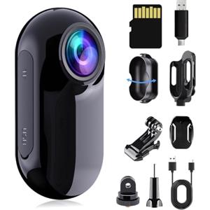 HOFAOUG Body Cam, Fotocamera Corporale Dimensioni Pollice, Lunga Autonomia | Equipata con Scheda di Memoria, È Adatta La Fotocamera Sportiva Corporale Per Ciclismo, Viaggi, Vlogs E Registrazioni