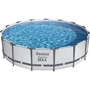 Bestway 56488-5 Set Piscina Fuori Terra Steel Pro MAX Rotonda da 457x107 cm