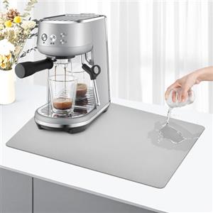 KitchenRaku Tappetino macchina caffe 40x60cm, scolapiatti da cucina assorbente, tappeto lavandino, tappetino scolapiatti da cucina (Grigio Chiaro)