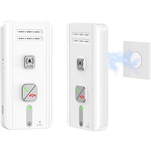 Vexorium Citofono radio senza fili, interfono a 2 vie, sistema intercom wireless per casa, portata 500 m, allarme SOS per anziani, comunicazione in tempo reale (bianco)
