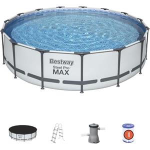 Bestway 56488-3 Set Piscina Fuori Terra Steel PRO Max Rotonda da 427x107 cm