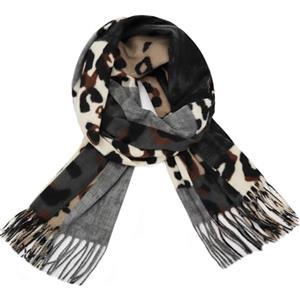 GLAMEXX24 Sciarpa XXL da Donna Scaldacollo Caldo Leopardo con Frange Poncho Oversize