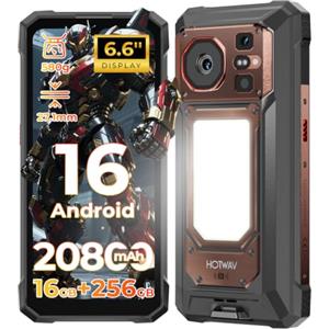 HOTWAV W11 Pro Rugged Smartphone Android 16 Telefono Indistruttibile | 16GB+256GB/1TB TF Cellulare Robusto, 20800mAh 6.6" 60Hz 64MP+16MP, Gemini AI, NFC/Face ID/OTG/GPS/Dual SIM 4G