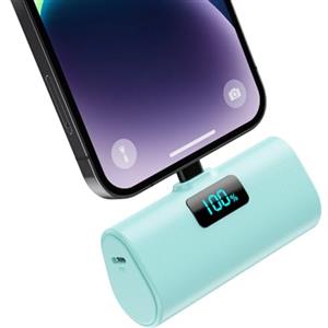 HETP Mini Power Bank 5200mAh, 20W PD Ricarica Rapida Powerbank, Ultra Compatto Caricatore Portatile con LCD Display Batteria Esterna per iPhone 14/14Pro/13/13 Pro/12/12Pro/11/X/XR/8/7/6 ecc-Verde