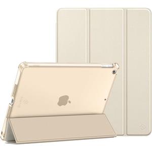 FINTIE Cover per iPad 9a/8a/7a Generazione 10,2 Pollici (2021/2020/2019) | con Portapenne - Sottile Leggero Opaca Trasparente Posteriore Custodia con Auto Sveglia/Sonno, Champagne Gold
