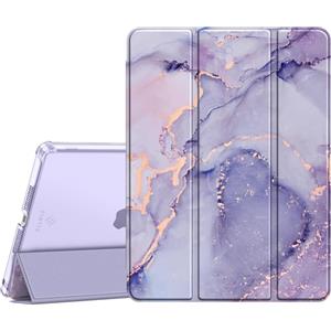 FINTIE Cover per iPad 9a/8a/7a Generazione 10,2 Pollici (2021/2020/2019) | con Portapenne - Sottile Leggero Opaca Trasparente Posteriore Custodia con Auto Sveglia/Sonno, Lilla Marble