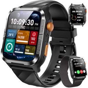 Blackview Smartwatch Uomo Donna, 1.83" Smartwatch Militare Fitness con Chiamate Bluetooth Orologio Intelligente 100+ Modalità Sportive/Cardiofrequenzimetro/SpO2/ChatGPT/GPS/Torcia per Android iOS
