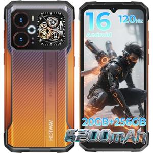 HOTWAV Cyber 18 Android 16 Rugged Smartphone 6.75" Cellulare Robusto | 20GB+256GB Telefono Indistruttibile 6200mAh 64MP+16MP, Gemini AI, NFC/Face ID/OTG/GPS/Dual SIM 4G