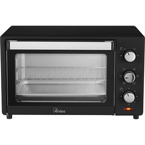 ARDES | AR6238B Forno Elettrico Ventilato 38 Litri Fornetto Elettrico 6 Funzioni Cottura Fornetto Elettrico Ventilato Timer Doppio Vetro con Accessori di Colore Nero