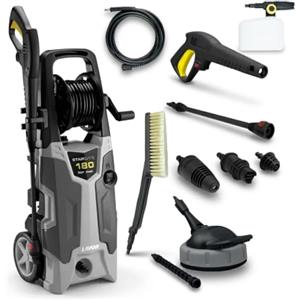 Lavor Stargate Idropulitrice ad Alta Pressione 180 Bar 2500W, Pompa in Alluminio, Tubo 8m, Set Lavaggio Auto, Pavimenti e Terrazzi con Patio Cleaner, 510 l/h, Motore in Rame, Sistema Automatic Stop